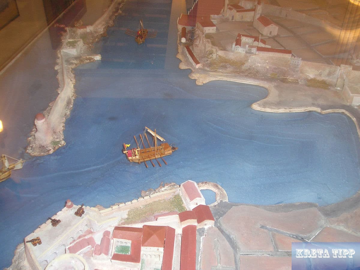 Diorama vom Hafen von Chania