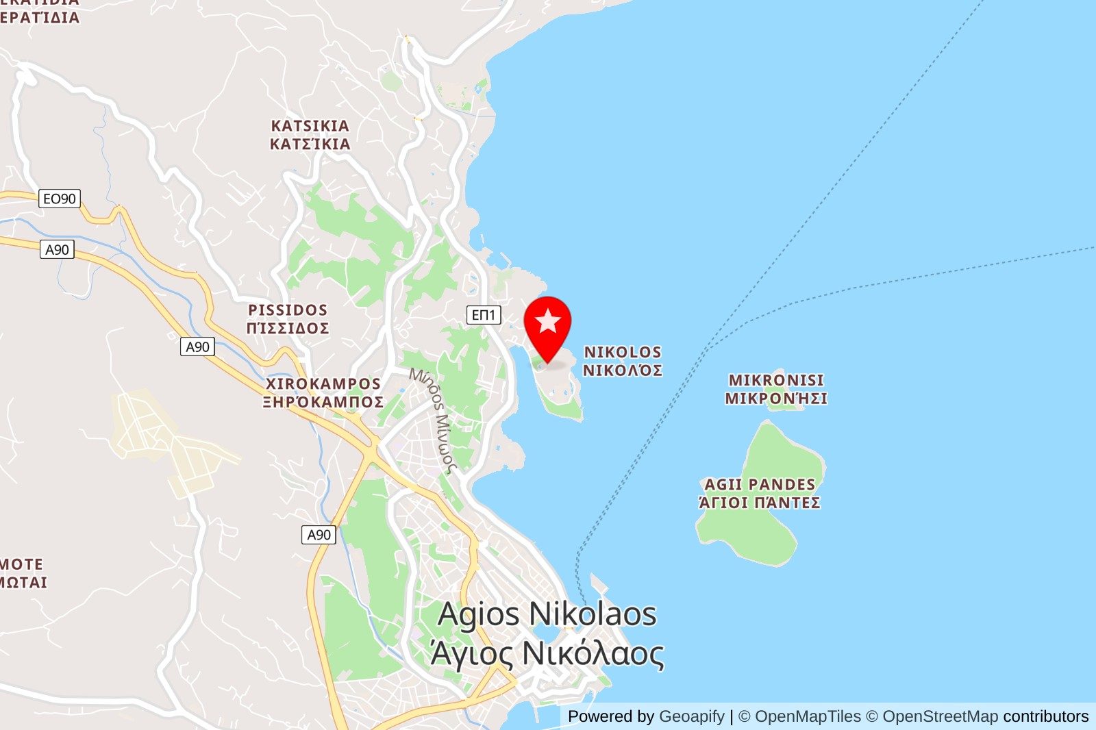 map minos st nicolas bay resort hotel